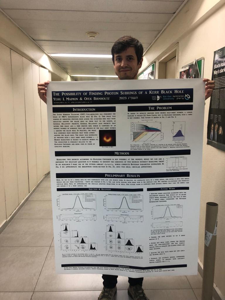 group member presenting a poster on Event Horizon Telescope